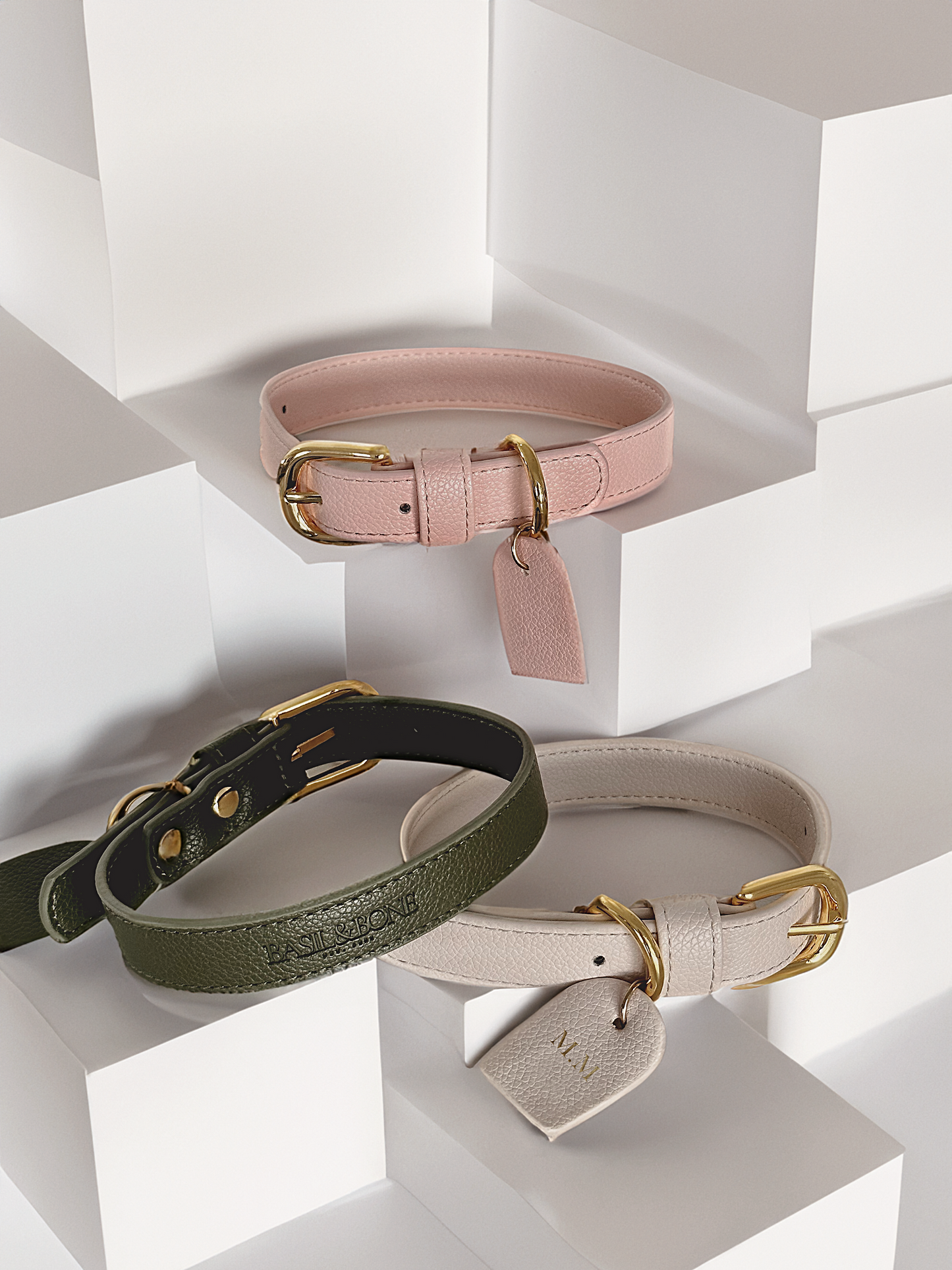 BLUSH PINK - LEATHER DOG COLLAR